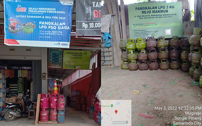 LPG 3 Kg dan 12 Kg di 2 pangkalan berbeda di Kota Samarinda hari ini telah tersedia, pihak Pertamina memastikan pengantaran hari ke semua pangkalan dan agen. (foto : Exclusive)