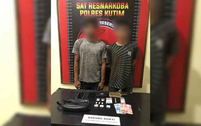 Satresnarkoba Polres Kutim berhasil mengamankan dua pemuda atas kepemilikan barang haram. (ist)