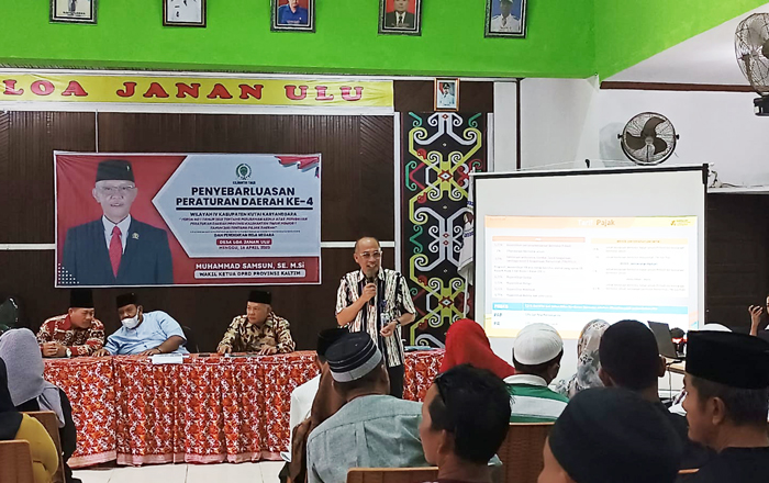 Muhammad Samsun, Wakil Ketua DPRD Kaltim Sosialisasi Peraturan Daerah tentang Pajak dan Retribusi Daerah. (foto: Ij)