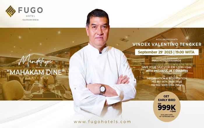 Mahakam Dine Experience di FUGO Hotel Samarinda menghadirkan Chef Vindex Valentino Tengker. (foto: Exclusive)