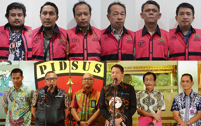 6 Tersangka korupsi Proyek Perkeretaapian Medan yang merugikan keuangan negara Rp1,3 Triliyun. (foto: Exclusive)