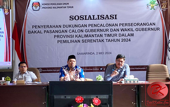 Ketua KPU Kaltim Fahmi Idris didampingi Komisioner Suardi dan Abdul Qoyyim Rasyid. (foto: Lisa)